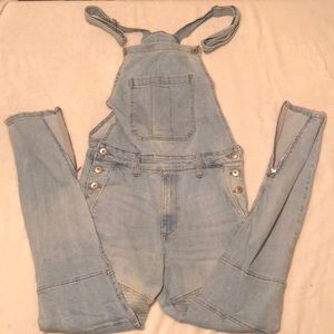 Forever 21 faded denim overalls